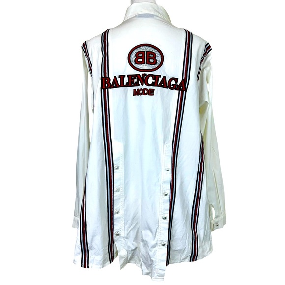 BALENCIAGA BUTTON DOWN SHIRT IN WHITE - Picture 5 of 11